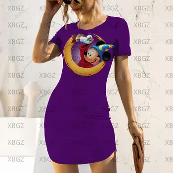 Minnie Mouse Rochii De Bal Mickey Petrecere Rochie Mini De Lux Imprimare Seara De Moda Y2k Disney Femei Elegante De Vara Femeie 2022 Sexy