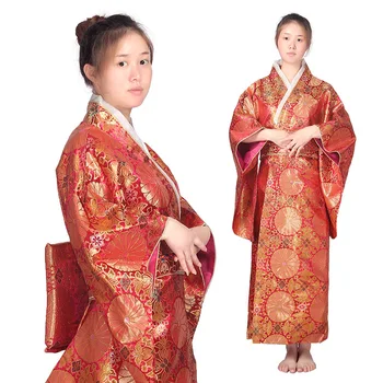 Kimono-Halat Yukata Japonia Etnice Costum De Brocart Femeie Fata Crizantema Print Show De Moda Haine Stil Japonez Costum