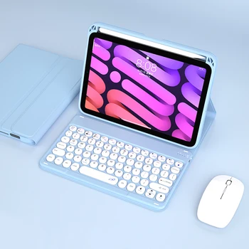Wireless Caz de Tastatură pentru iPad mini 6 Inteligente PU Piele Acoperi cu Creion Slot pentru Apple Mini 6 Caz Magnetic, Tastatura și Mouse-ul