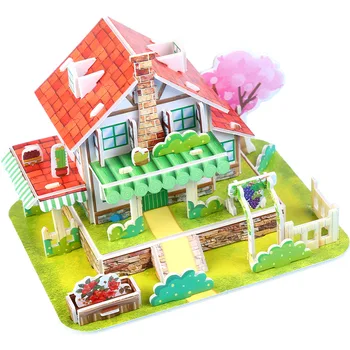3D Puzzle Copii Puzzle Educativ Casa de Avion Masina Fată Băiat Jucărie DIY Manual Hârtie Mucegai Puzzle Decor Craft Supplies