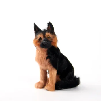 Mic drăguț simulaiton wolfhound jucărie de câine de polietilenă&blană de câine stând papusa cadou despre 13x8x16cm 2233