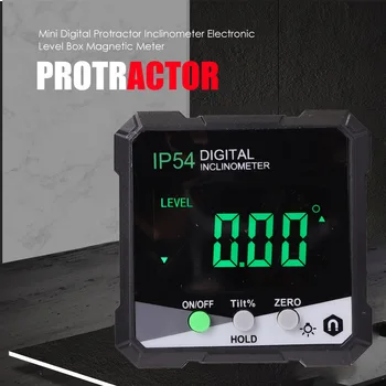 Precizie LCD Înclinometru Digital Panta Metru IP54 rezistent la apa Raportor de Unghi Finder Indicator de Nivel Conice Ecartament