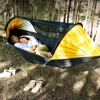 Mare Camping Hamac cu Bug Net 2 Persoane Pop-up Parasuta Ușor Backpacking Curte Drumeții Dropship