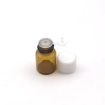 100buc Mini Goale Ulei Esențial Flacon din Sticlă brună cu Orificiu Reductor Siamezi Plug dop filetat Mostra de Parfum 2ml Fiole