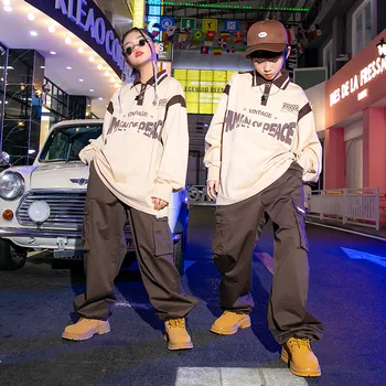 Copiii Hip Hop Street Dance Haine Băieți și Fete Hip Hop Costume Noi coreean de Top Pantaloni Jazz Copii Costum Street Dance Tinuta 4-16Y