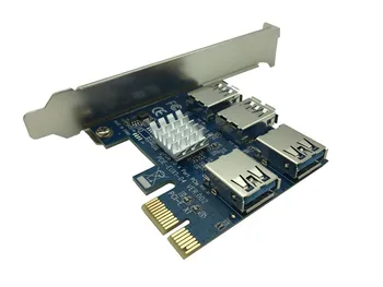 NOI Miniere Card PCIe de la 1 la 4 Sloturi PCI Express 16X Riser Card PCI-E 1X la 16x Externe Slot PCI-e Adaptor de Port Multiplier pentru BTC