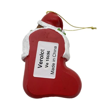 Verolot caini Teckel în Ciorapi Roșii de Rășină de Copac Xmas Decor Ornament Catelus Ambarcațiuni Sărbători de Vacanță de Crăciun Embellishmen