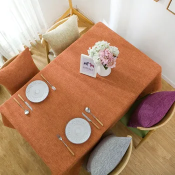 Lenjerie de pat de culoare solidă fata de masa sala de ședințe de bumbac și lenjerie de masă de pânză stil simplu birou de cafea fata de masa fata de masa