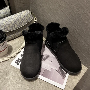 Cizme de zapada pentru Femei 2022 Stil Nou Tub Scurt Frig Rezistente de Pluș Îngroșat Antiderapante groase de Iarna Bumbac Pantofi pentru Femei Goth