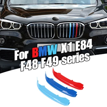 3pcs Auto-Styling 3D M Grila Fata Tăiați Capacul Barei de protecție Benzi Benzi Autocolante Capac pentru BMW X1 Seria E84 F48 2016-2019 Dropship