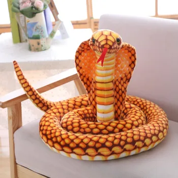 2.1 M Golden Snake Cobra Jucărie De Pluș Papusa Perna Umplute Jucărie Animale De Dimensiuni Mari Șarpe Simulare Cobra Jucărie De Pluș
