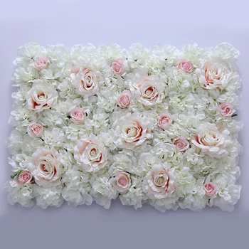 7.9 ft x 7.9 ft Lux Alb Cu Roz de Flori de fundal de Flori de Nunta Perete Artificial a Crescut Etapă Decor