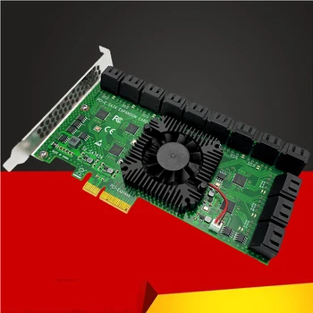Chia Miniere PCIe Riser la 24 de Porturi SATA 3.0 6 Gbps SSD Adaptor PCI-e PCI Express x4 Controller Card de Expansiune Suporta x4 x8 x16