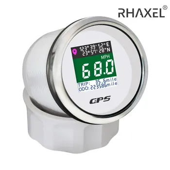 RHAXEL 85mm Digitale GPS Vitezometrul contorul de parcurs 999.9 Noduri, MPH, Km/h, cu Latitudine Longitudine Altitudine pentru Auto Camioane Van 12V 24V
