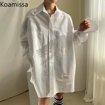 Koamissa Casual Femei Două Seturi de Piese de Moda coreeană Solide în Vrac Bf stil Tricouri și Belted Talie Mare Fuste Mini Tinutele 2022