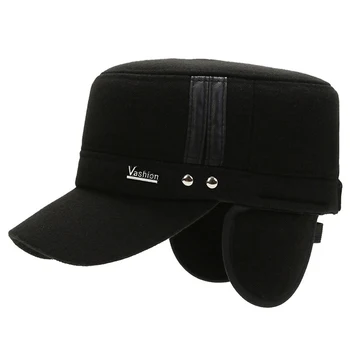 EAGLEBORN Pălării de Iarnă pentru Bărbați Șepci Pălărie cu Earflaps Ține de Cald Acoperiș Plat Șepci de Baseball pentru Bărbați Bătrâni se Ingroase Snapback Rusia Casquette
