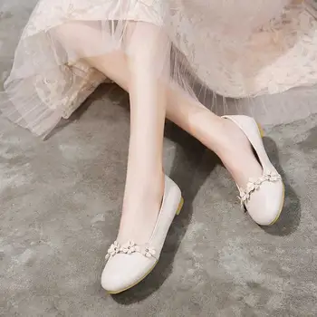 Stil coreean Noi Mori Fata Hipster Floare Dulce Lolita pantofi rotund-Deget de la picior Plat Zână Pantofi Mari Casual Student Pantofi de damă