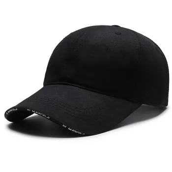 Shuyanly Negru Bărbați Femei Simplu Curbat Parasolar Capac Pălărie Solid De Culoare Moda Reglabil Capace