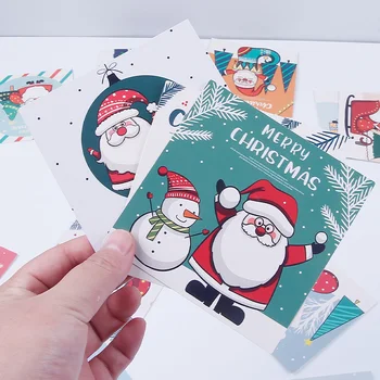 30 buc/set Rafinat Crăciun Fericit carte Poștală Scrisoare de Desene animate mos craciun om de zapada Mesaj de Salut Carduri Cadou de Nouă Ani cărți Poștale