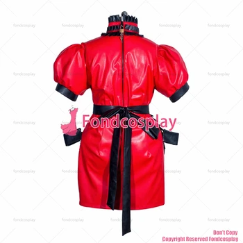 Fondcosplay adult cross dressing cătușe sissy menajera scurt franceză piele negru rosu șorț blocabil rochie CD/TV[G3935]