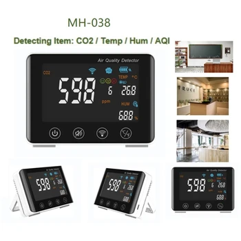 CO2, Calitatea Aerului Monitor Wifi 4-În-1 de Aer Detector Pentru Biroul de Acasă Crește Cort Garaj, Pivniță de Vinuri