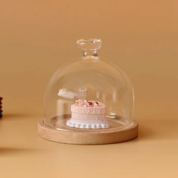 1 buc Mni 1:12 Păpuși Miniaturas Mobilier de Sticlă Transparentă Desert Fructe Tava casă de Păpuși, Miniaturi Accesorii