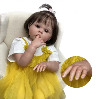 60 CM muñecas para ninas Bebes Renăscut De Silicon Real lucrate Manual Realiste Copil Nou-născut Păpuși Reborn Copil