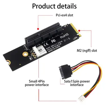 Unitati solid state M. 2 PCI-E 4X Riser Card M2 M Pentru a PCIe X4 Adaptor Cu LED Indicator de Alimentare SATA