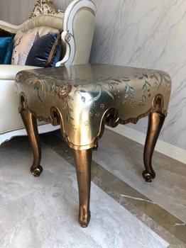 În stil European, curtea franceză stil folie de aur vopsea de mână-pictat străine flori 1m pătrat masă de cafea colț?