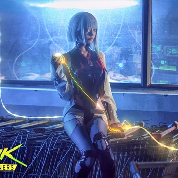 Lucy cosplay Cyberpunk: Edgerunners Cosplay Costum pentru Femei Costum Salopeta Strat Lucyna Kushinada Halloween Uniforme