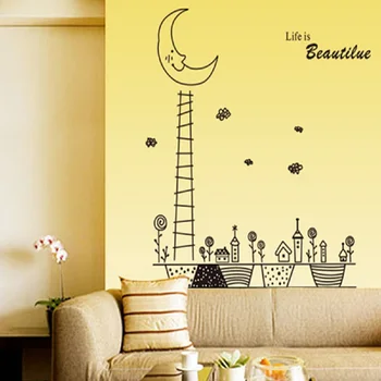 Luna Noapte camera pentru Copii de uz casnic podoabă perete amovibil autocolante de perete