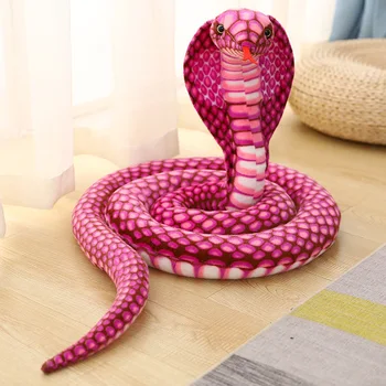 Simulare Cobra Jucărie de Pluș de Mari Dimensiuni 240cm Galben/Verde Șarpe Animale de Pluș pentru Copii de Crăciun Cadouri Decor Acasă