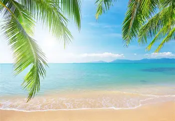 Plaja perete decal palmier, tropicale de pe coasta de perete decal pentru living si dormitor, coasta de arta de perete poster foto pe plajă decora camera