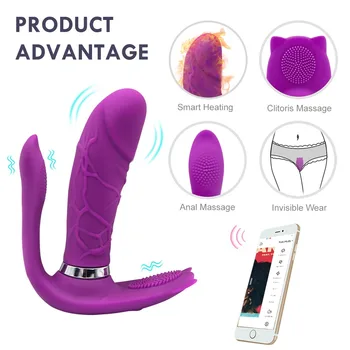APP de Control de la Distanță Dildo Vibrator punctul G Clitoris Clitoris Stimulator Cupluri Chilotei Penis artificial Vibratoare Jucarii Sexuale Magazin pentru Femei Adulți