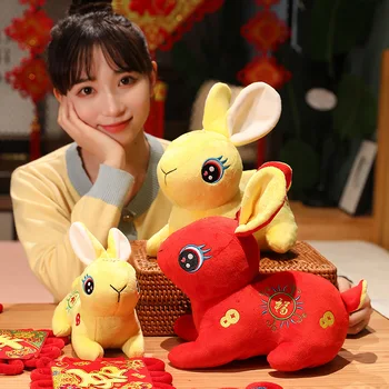 Mascota De Plus An De Iepure Iepuras Dragut Tradiționale Jucărie Umplute De Bucurie Anul Nou Chinezesc
