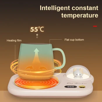 Smart Cană de Cafea Caldă pentru Lapte Birou Acasa Birou Electric Băutură Ceașcă de Încălzire Coaster 3 Temperaturi Placă de Încălzire cu Display