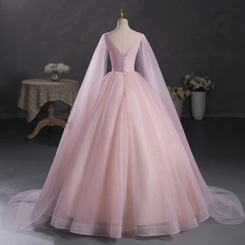 Umăr voal roz vintage rochie de bal regal Medieval, Renascentist Victorian rochie Belle de minge