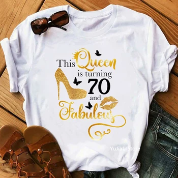 Noul Această Regină Este de Cotitură 50/60/70 Fabulos Grafic de Imprimare T-Shirt Femei de Aur Șaizeci Cadou Tricou Femme Streetwear
