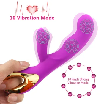 Reîncărcabilă 10 Moduri Vibratoare Penis artificial jucarii Sexuale pentru femei Vaginal, Clitoridian Masaj sex Feminin Masturbator sexy jucarii pentru adulti 18