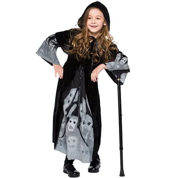 Copiii Lumina Stralucitoare Părăsit Sufletele Rochie pentru Fete Grim Reaper Costume de Halloween