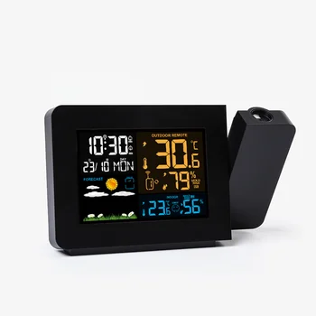 1 Set Ceas cu Alarmă Digital Electronic Ecran Color Statie Meteo Ceas cu Higrometru Proiector Ceas de Birou Camera de zi Acasă