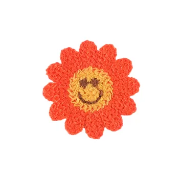 Desene animate Floare Smiley Patch-uri Coase pe Florale Insigne Fir de Bumbac Acestea DIY Coaserea Modelelor de Îmbrăcăminte Șosete Mănuși, eșarfe