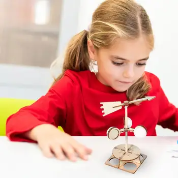 Elevii DIY Palete Eoliene Model de Kit din Lemn de copii pentru Copii de Știință Direcție Viteza Experiment Tehnologie Scoala Jucarii Educative