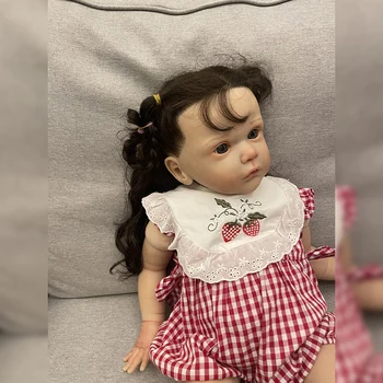 58cm Artistul a Pictat Deja Finihsed Renăscut Baby Doll Mattia Cu Mână de Rădăcini de Păr Păpuși Pentru Fete Jucării Pentru Copii
