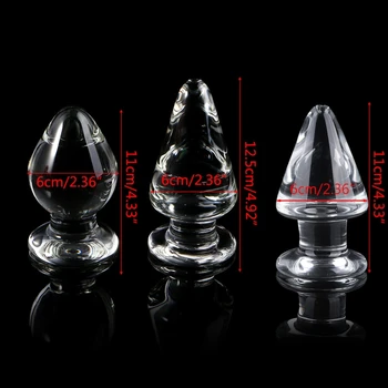573E Cristal de Sticlă, Dop de Fund Adult Jucarii Jucarii Sexuale G-spot Stimulator Sticla Cristal Plăcere Bagheta Plug pentru Cuplu