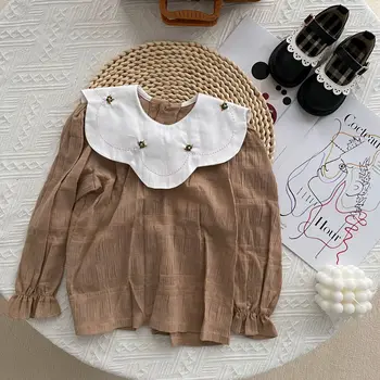 2022 Nou Primavara-Vara Haine Copii Fete Floral Bluza Baby Suspensor Rochie Stil Vintage, Seturi Haine Copii