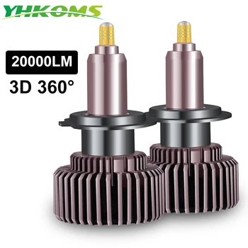 YHKOMS H1 H7 LED 360 20000LM Farurilor Auto HB3 HB4 9005 9006 H8 H9 H11 9012 HIR2 Bec LED Lampa de Ceață Pentru Auto de Mare Putere 6000K 12V