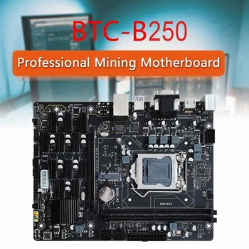 B250 ETH Miner Placa de baza 12XPCIE+4Pin Să 6pini Cablu+Ventilator+Cablu SATA+Cablu de Switch+pasta Termică B250 AI