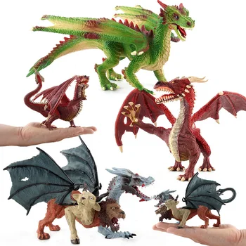 Realiste Mitologia Greacă Himera Model Cu Trei Capete Dragon De Zbor Dinozaur Jucarii Copii Copii Cadou De Colectie Decor Acasă