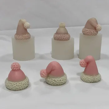 Drăguț De Crăciun Pălărie Forma De Tort Mucegai Silicon Petrecere De Crăciun Tort Fondant De Ciocolata Bomboane Gheață Bloc De Săpun De Copt Rășină Epoxidică Matrite